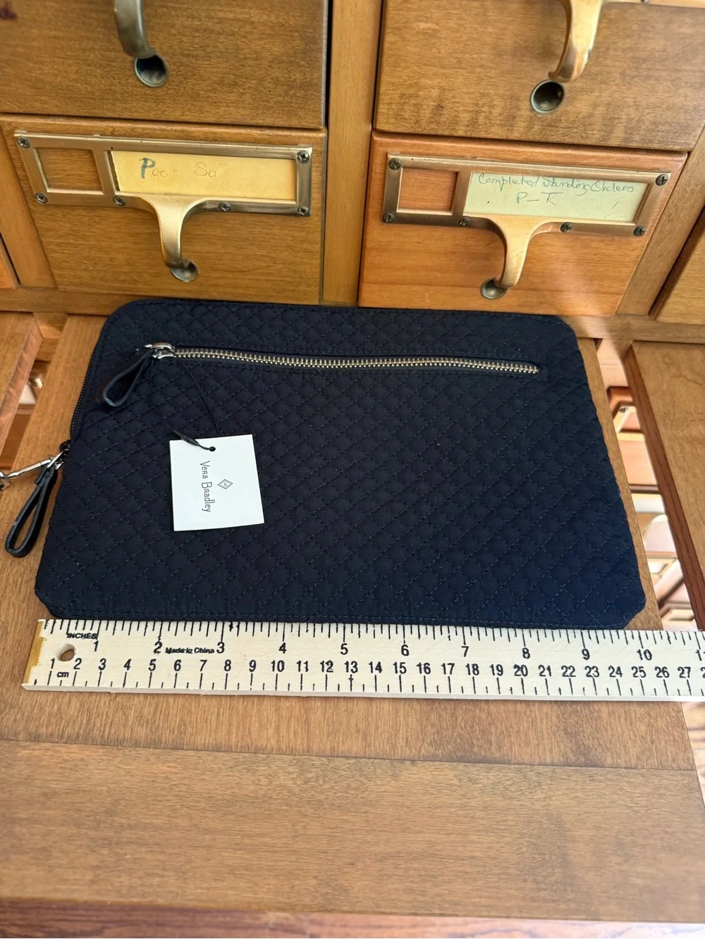 NWT Vera Bradley Iconic RFID Wristlet Tablet Sleeve Tech Organizer Classic Black